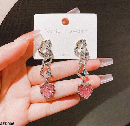 AED006 Heart Drop Earrings - AED