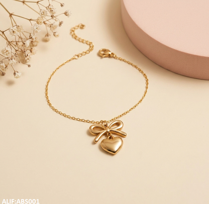 ABS001 Bow Heart Bracelet = ABS