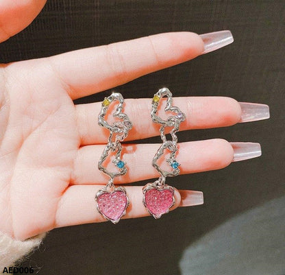AED006 Heart Drop Earrings - AED