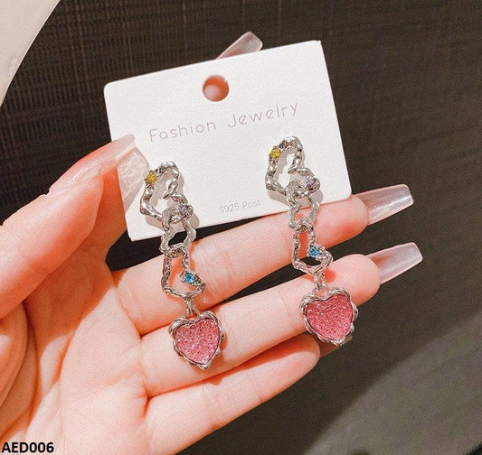 AED006 Heart Drop Earrings - AED