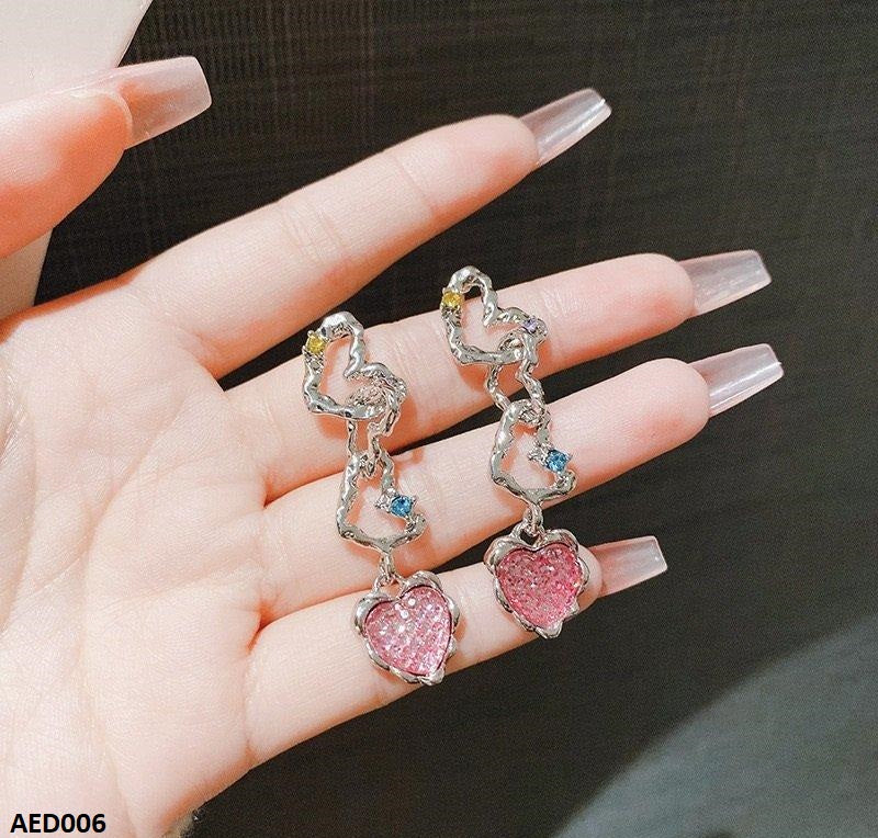 AED006 Heart Drop Earrings - AED