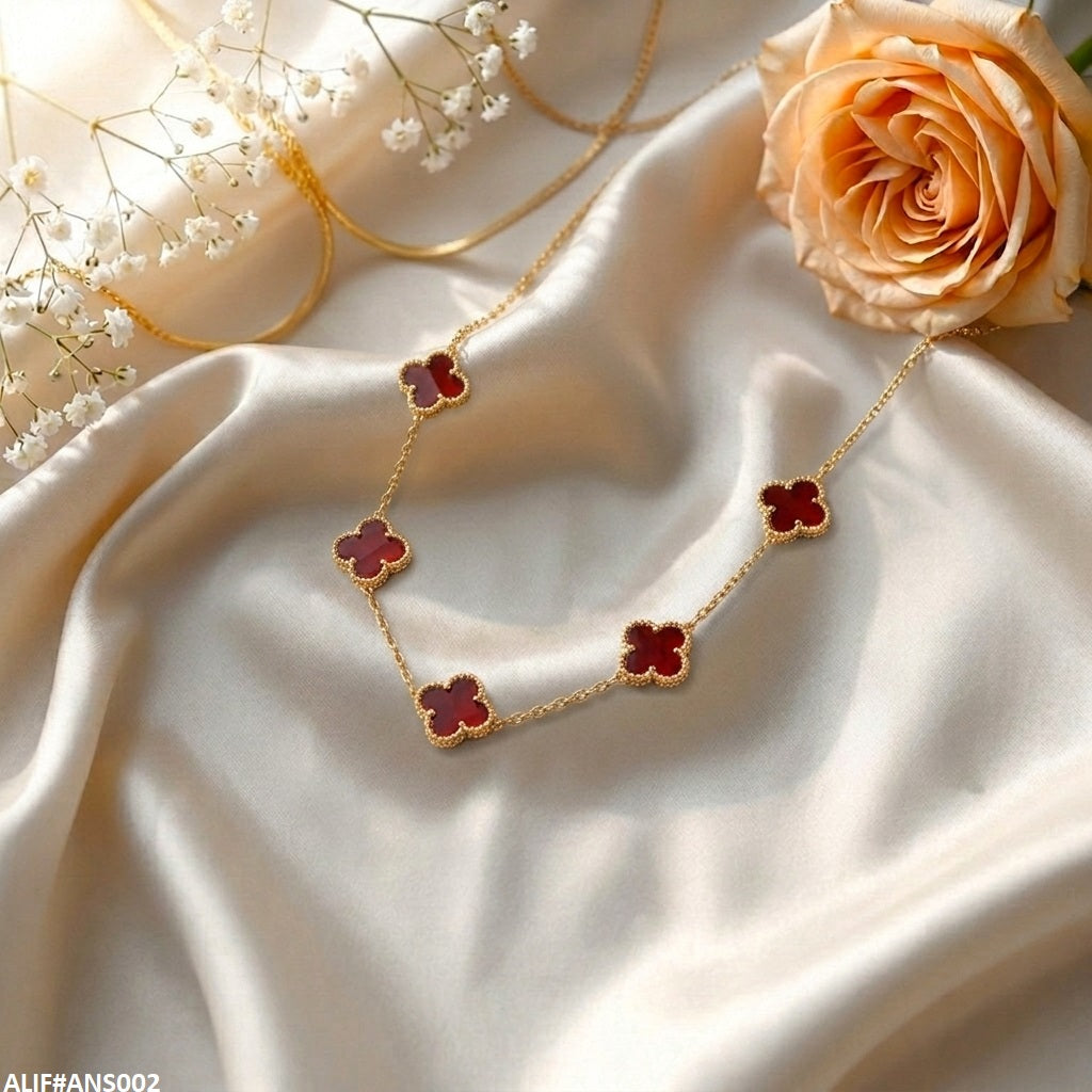 ANS002 four leaf clover Necklace = ANS