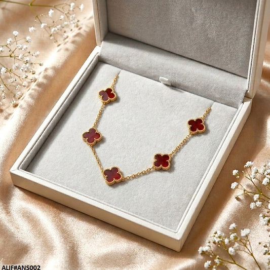 ANS002 four leaf clover Necklace = ANS