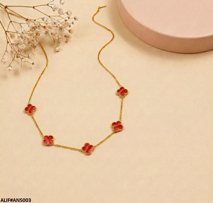 ANS003 four leaf clover Necklace = ANS