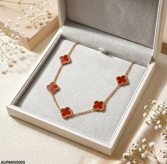 ANS003 four leaf clover Necklace = ANS