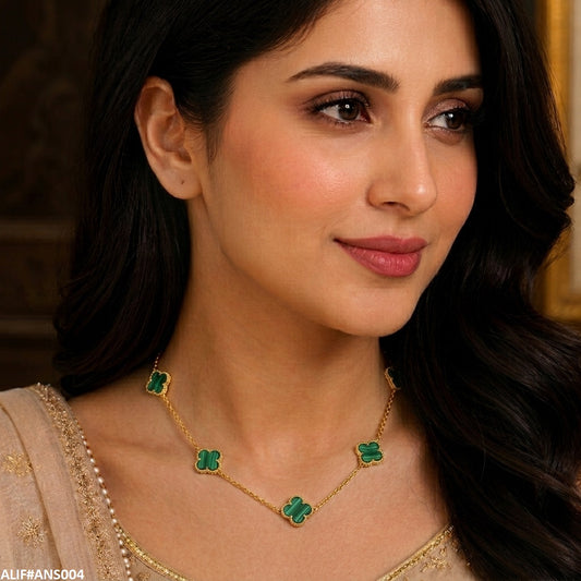 ANS004 four leaf clover Necklace = ANS