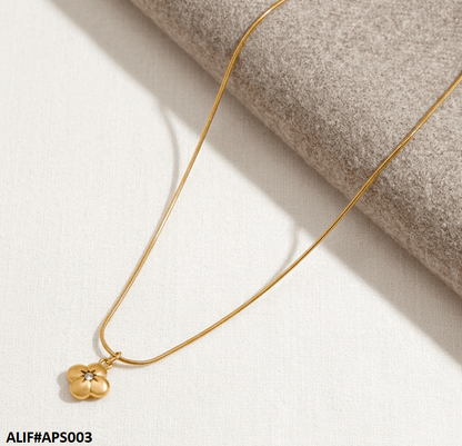 APS003 Stainless Steel Flower Pendant With Chain = APS