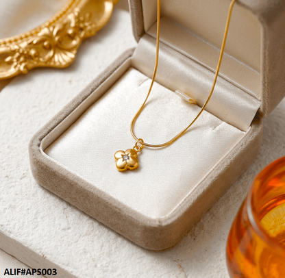 APS003 Stainless Steel Flower Pendant With Chain = APS