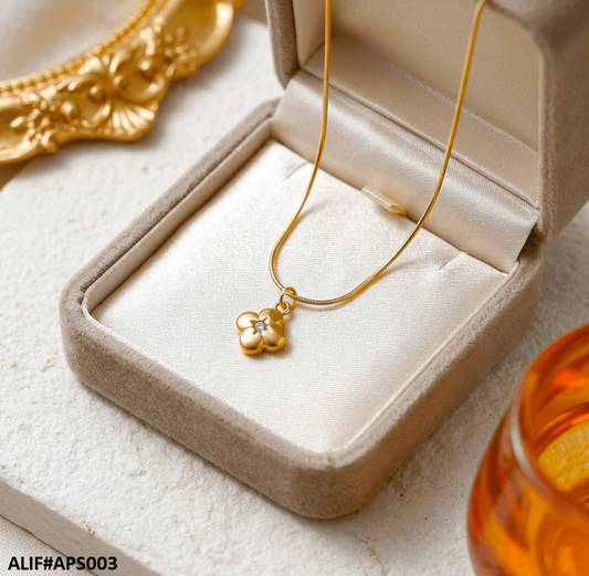 APS003 Stainless Steel Flower Pendant With Chain = APS