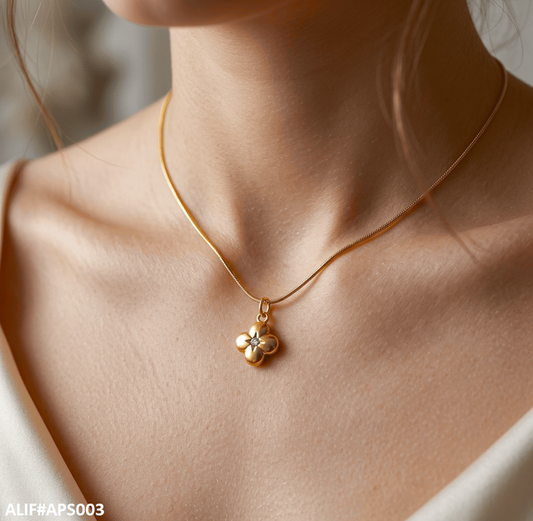 APS003 Stainless Steel Flower Pendant With Chain = APS
