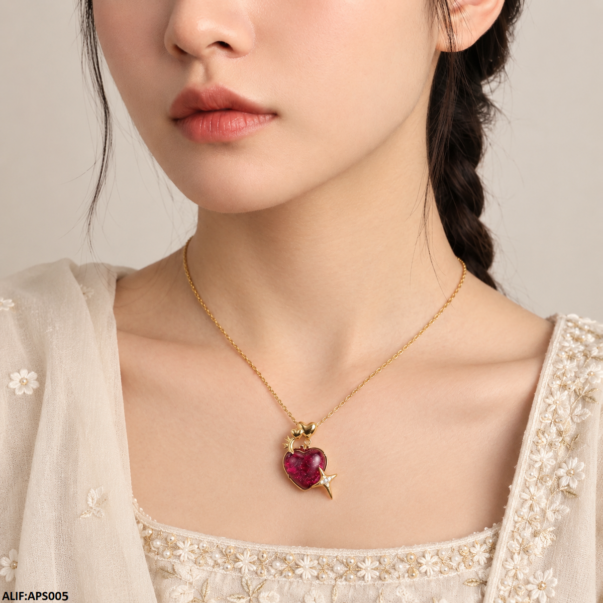APS005 Heart/Star Pendant With Chain = APS