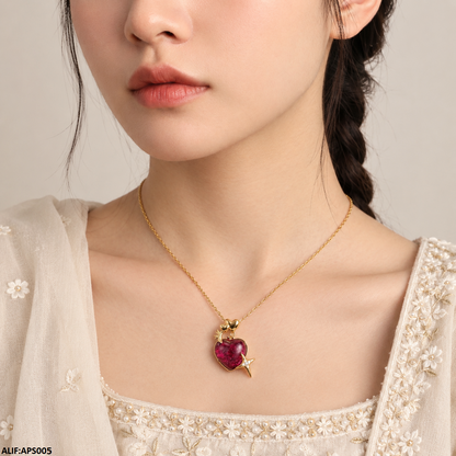 APS005 Heart/Star Pendant With Chain = APS