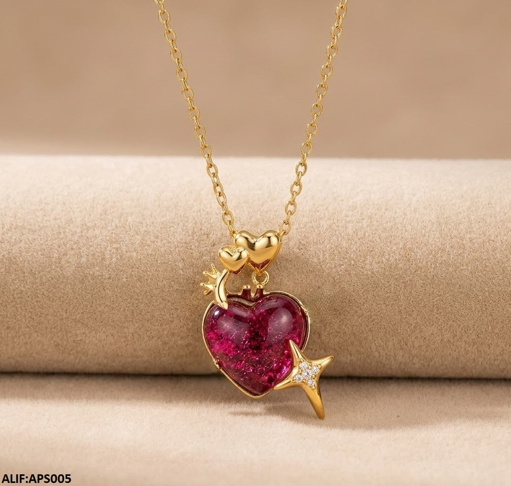 APS005 Heart/Star Pendant With Chain = APS