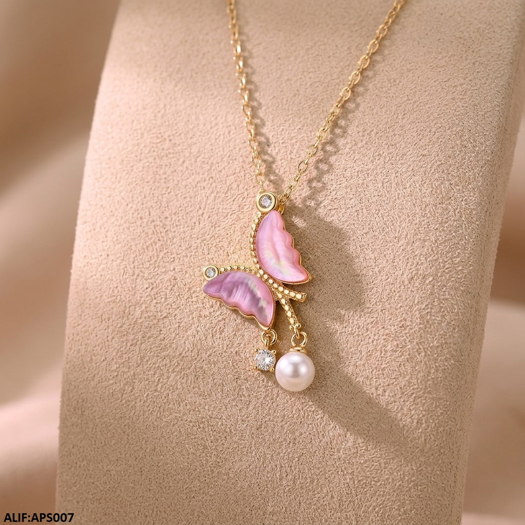 APS007 Butterfly Pendant With Chain = APS