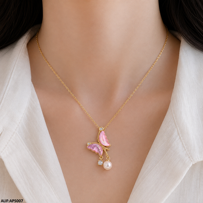 APS007 Butterfly Pendant With Chain = APS