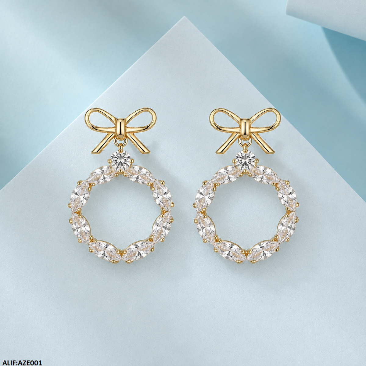 AZE001 Bow Drop Earrings = AZE